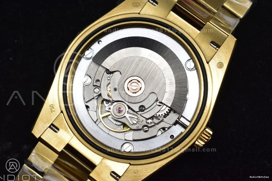 Black President 721 YG A2836 Breathable Plated Bracelet Markers Dial DayDate On 904L 40 GMF Crystal Steel V 0304